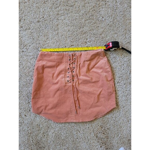Forever‎ 21 Peach Y2K Lacey Mini Skirt Size S Juniors Bratz Grunge - Picture 3 of 5